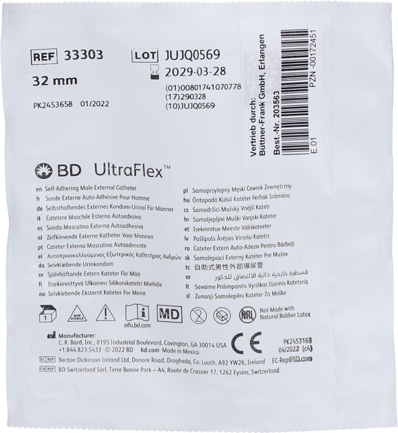 Urinalkondom standard Silikon selbsthaftend 1 St Kondome