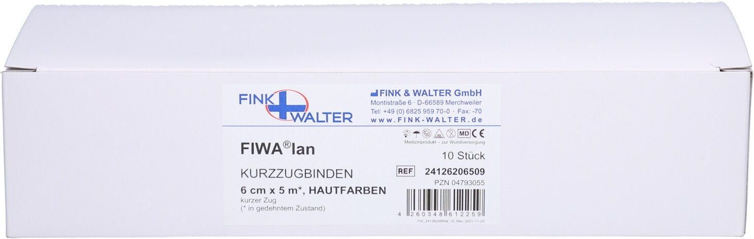 Kompressions Binde 6cmx5m m.kurzem Zug haut 10 St Binden