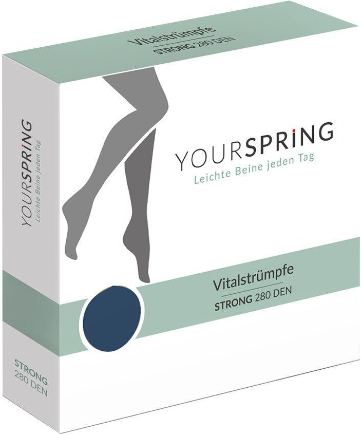 Yourspring strong blickdicht 280den AD 40/41 blau 2 St Strümpfe