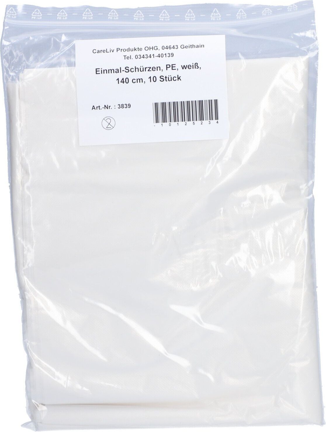 Einmal Schuerz PE Wei140Cm x5 5x10 St