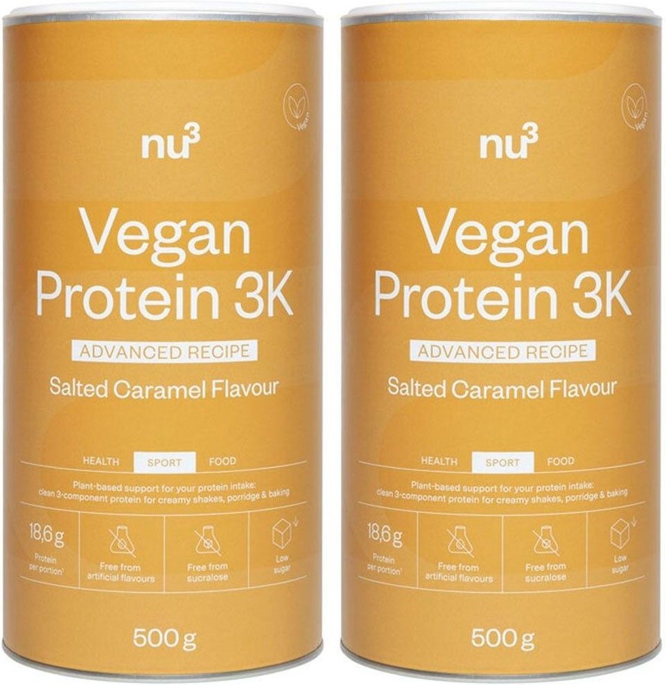 nu3 Clean Vegan Protein 3K Salted Caramel x2 2x500 g Pulver
