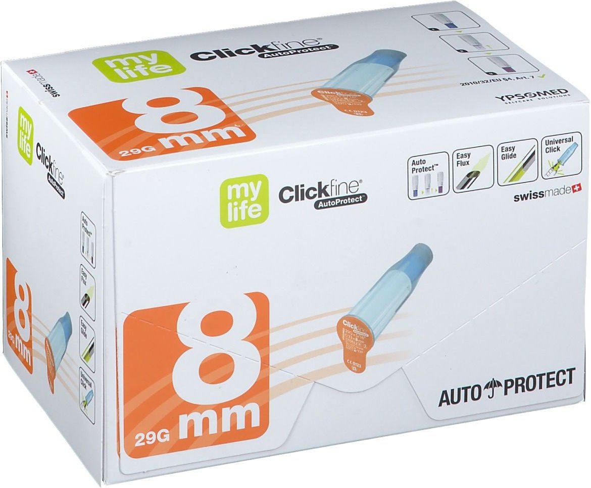 Mylife Clickfine AutoProtect Pen-Nadeln 8 mm 29 G 100 St Kanüle