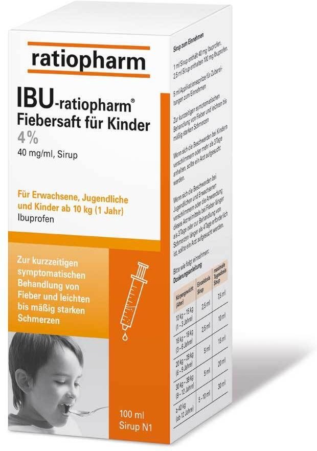 Ibu Ratiopharm 4% Fiebersaft für Kinder