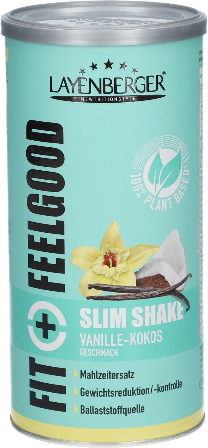 Fit+Feelgood Slim Shake plant based Van.-Kokos Plv 396 g Pulver