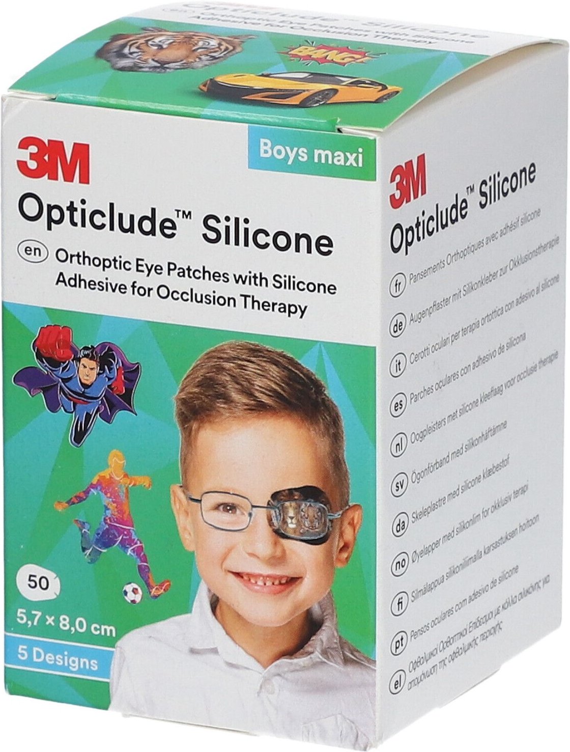 Opticlude Silicone boys maxi 5,7x8 cm 2739Pb 50 St Pflaster