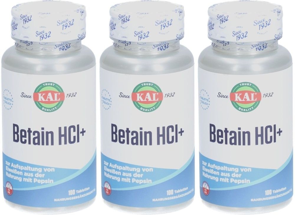 Betain Hcl+250 mg KAL Tabletten 3x 3x100 St