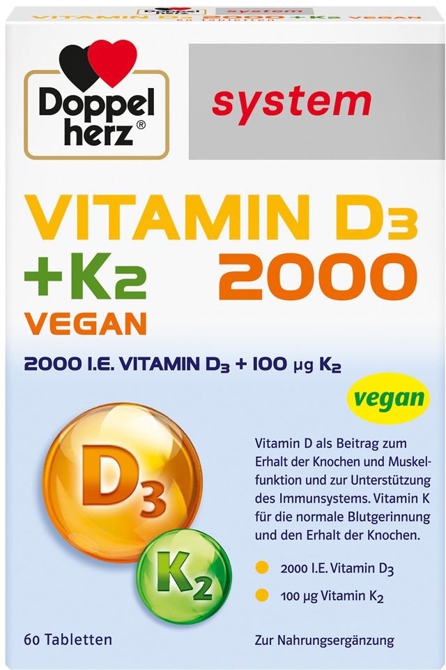 Thumbnail - Doppelherz Vitamin D3 2000 + K2 system Tabletten