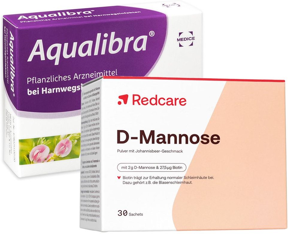 Thumbnail - Aqualibra Filmtabletten gegen Blasenentzündung + D-Mannose RedCare 1 St Set