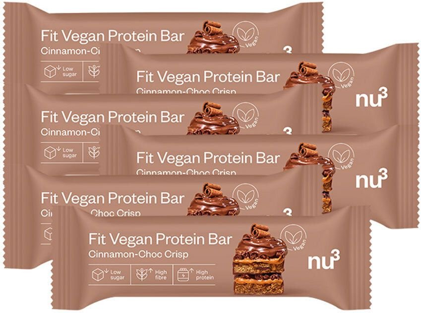 nu3 Fit Vegan Bar Cinnamon-Choc Crisp x6 6x50 g Riegel