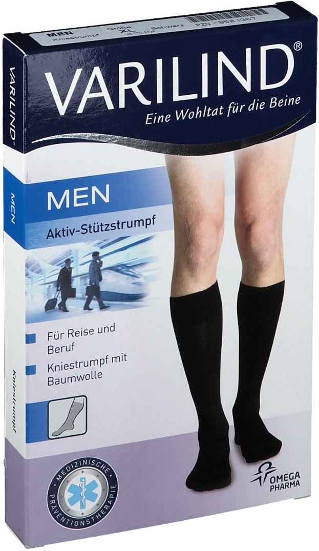 Thumbnail - Varilind Men Kniestrumpf L Baumwolle schwarz