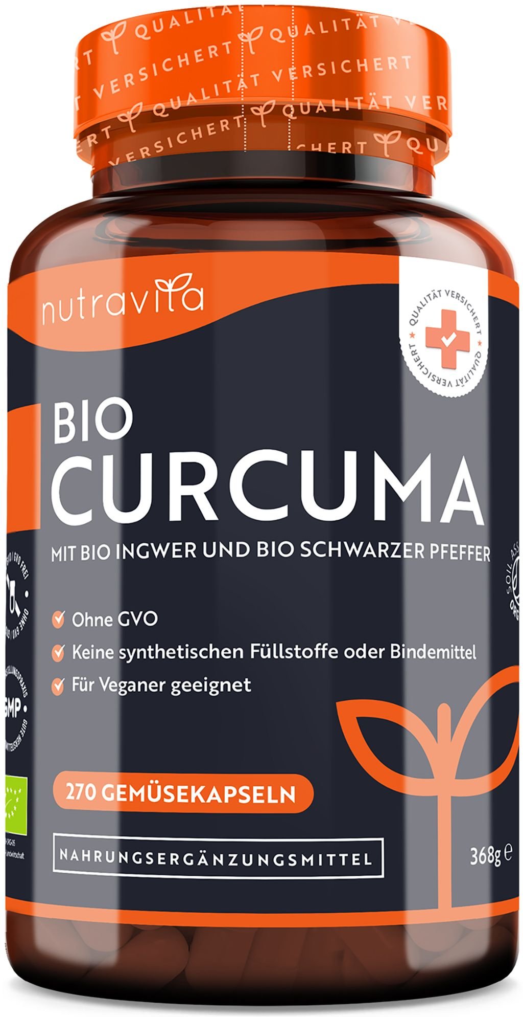 Thumbnail - BIO Curcuma m.Bio Ingwer+Bio schw.Pfeffer veg Kps. 270 St Kapseln