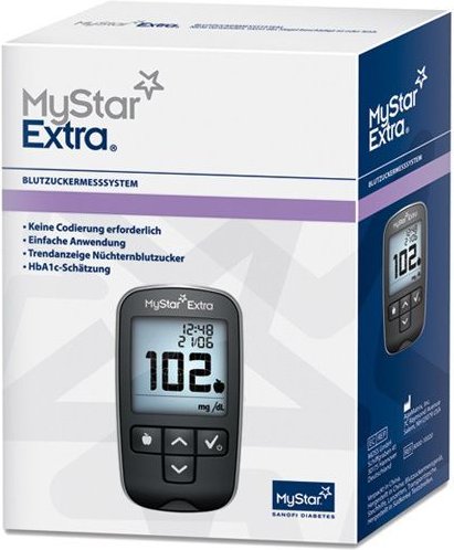 Mystar Extra Blutzuckermessgerät Set mg / dl