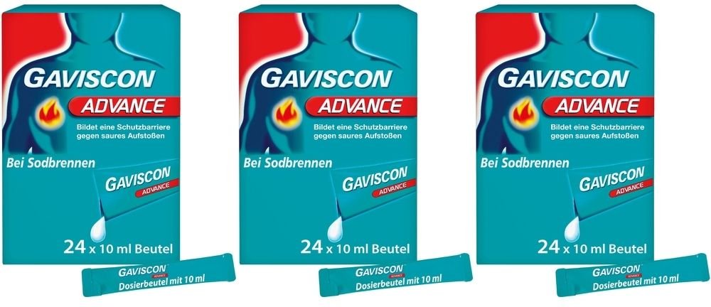 Gaviscon Advance Pfefferminz 1000mg/200mg SUS Btl. X3 3x24x10 ml Suspension