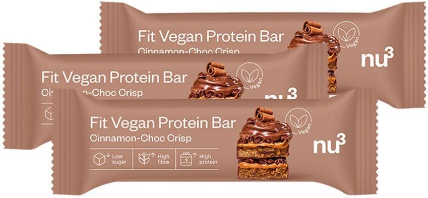 nu3 Fit Vegan Bar Cinnamon-Choc Crisp x3 3x50 g Riegel