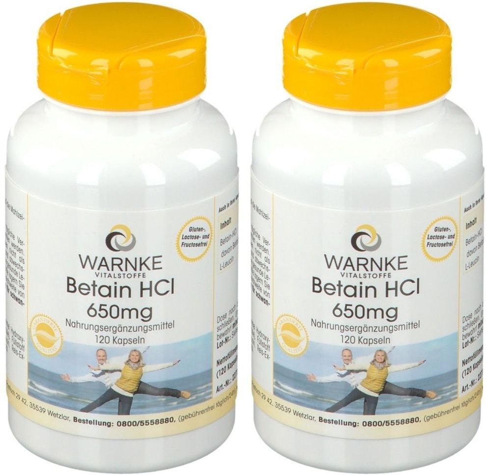 Betain HCL 650 mg Kapseln 2x 2x120 St