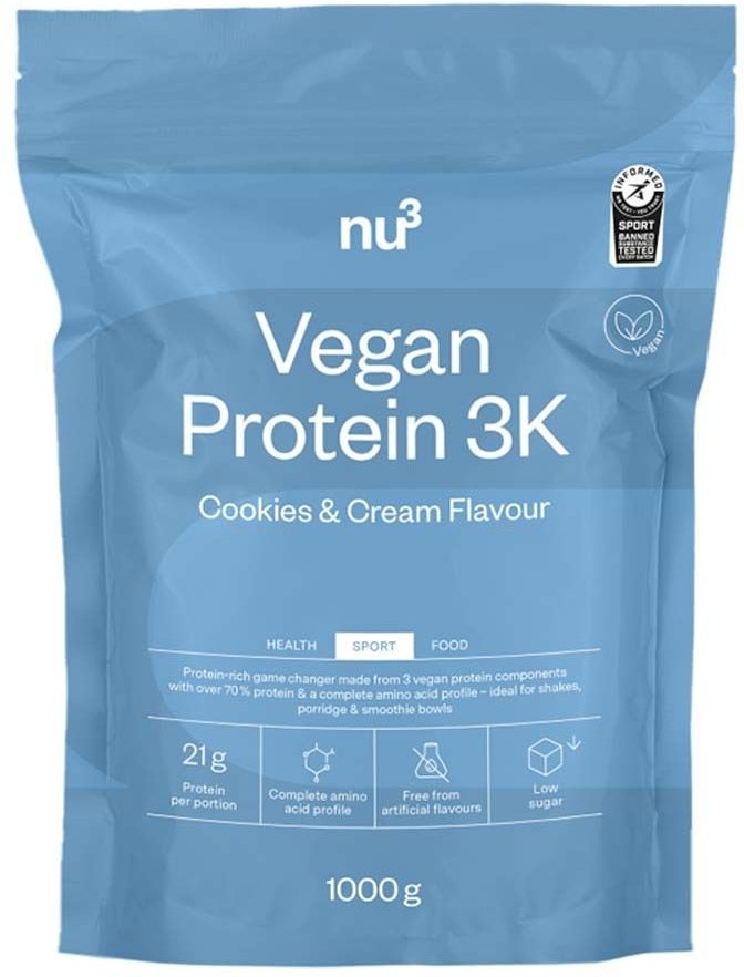 nu3 Vegan Protein 3K, Cookies-Cream, Pulver 1000 g