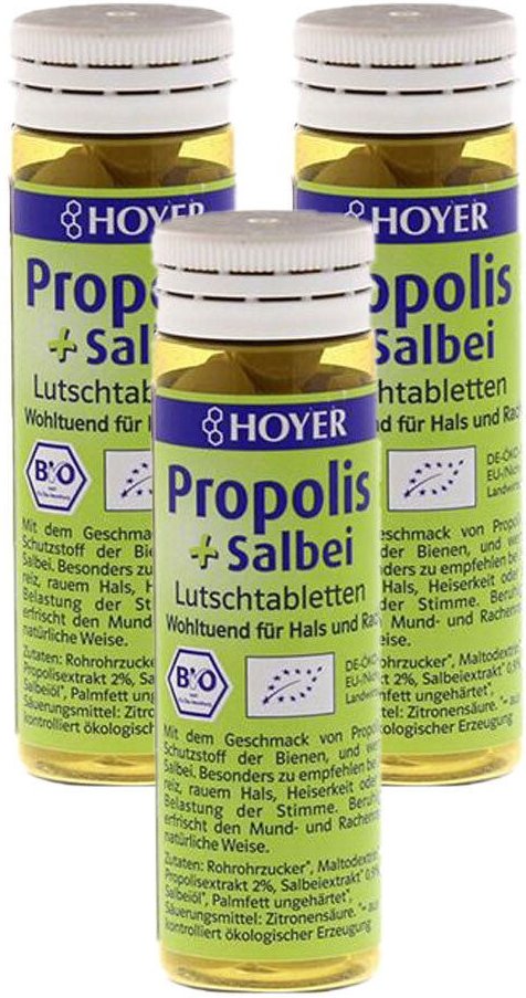 Hoyer Bio Propolis und Salbei 3x60 St Lutschtabletten
