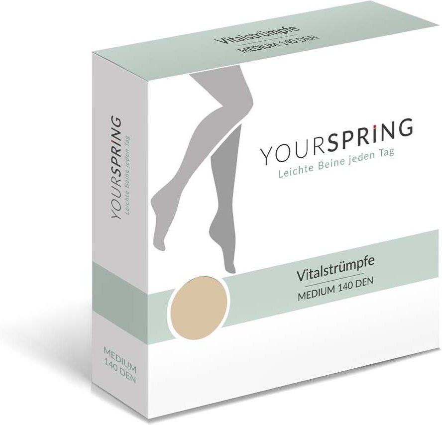 Yourspring medium transparent 140den AG Gr.2 nuss 2 St Strümpfe