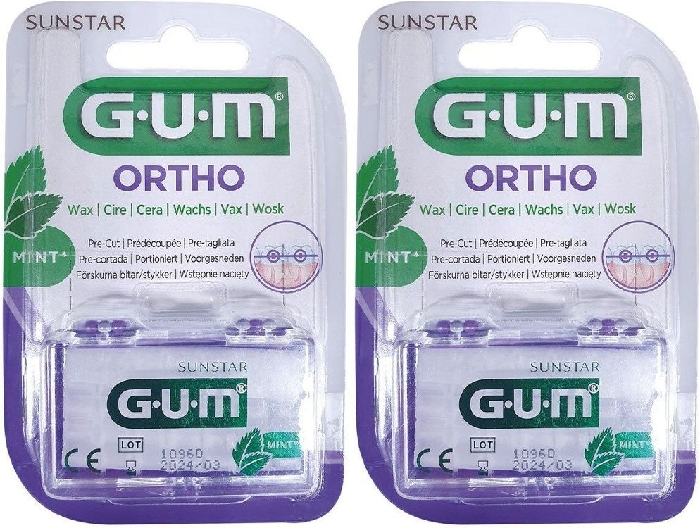 GUM Ortho Wachs Mint x2 2x1 St