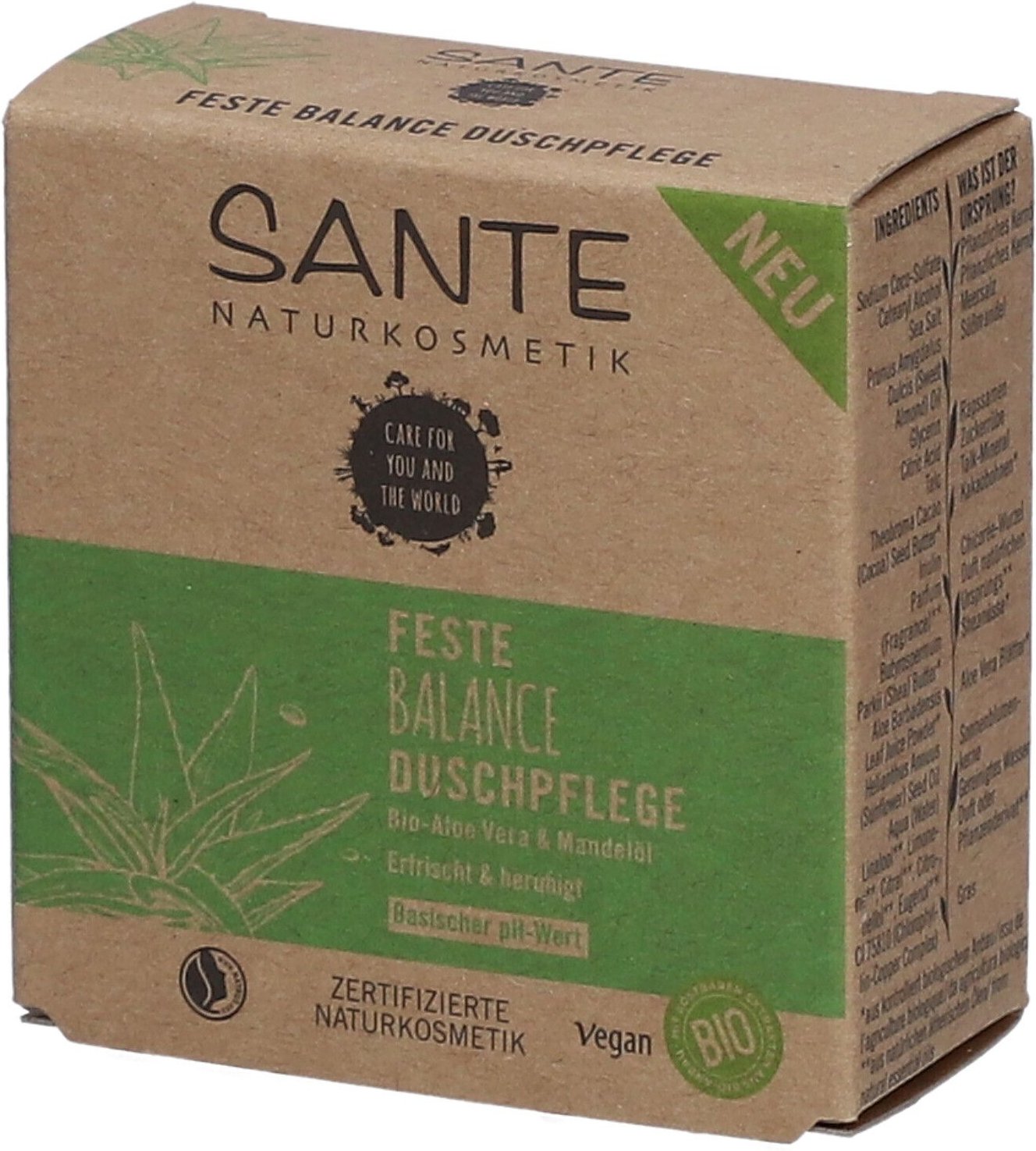 Balance Feste Duschpflege Bio-Aloe Vera & Mandelöl 80 g Seife