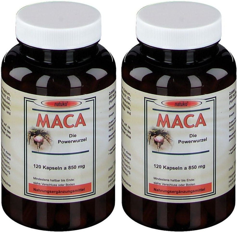 Maca Kapseln 850 mg Macawurzelpulv.a.Ökoanbau 2x 2x120 St