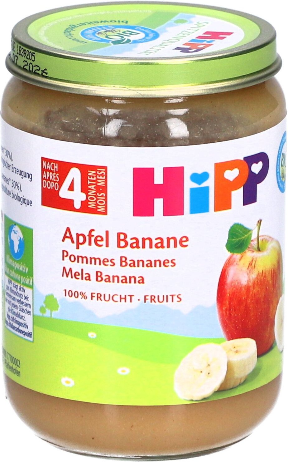 Hipp Apfel Banane Glas 190 g Futter