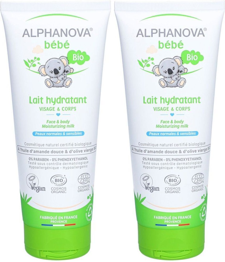 Alphanova BB Feuchtigkeitsmi Körper&Gesicht 200 ml x2 2x200 Gesichtsmilch