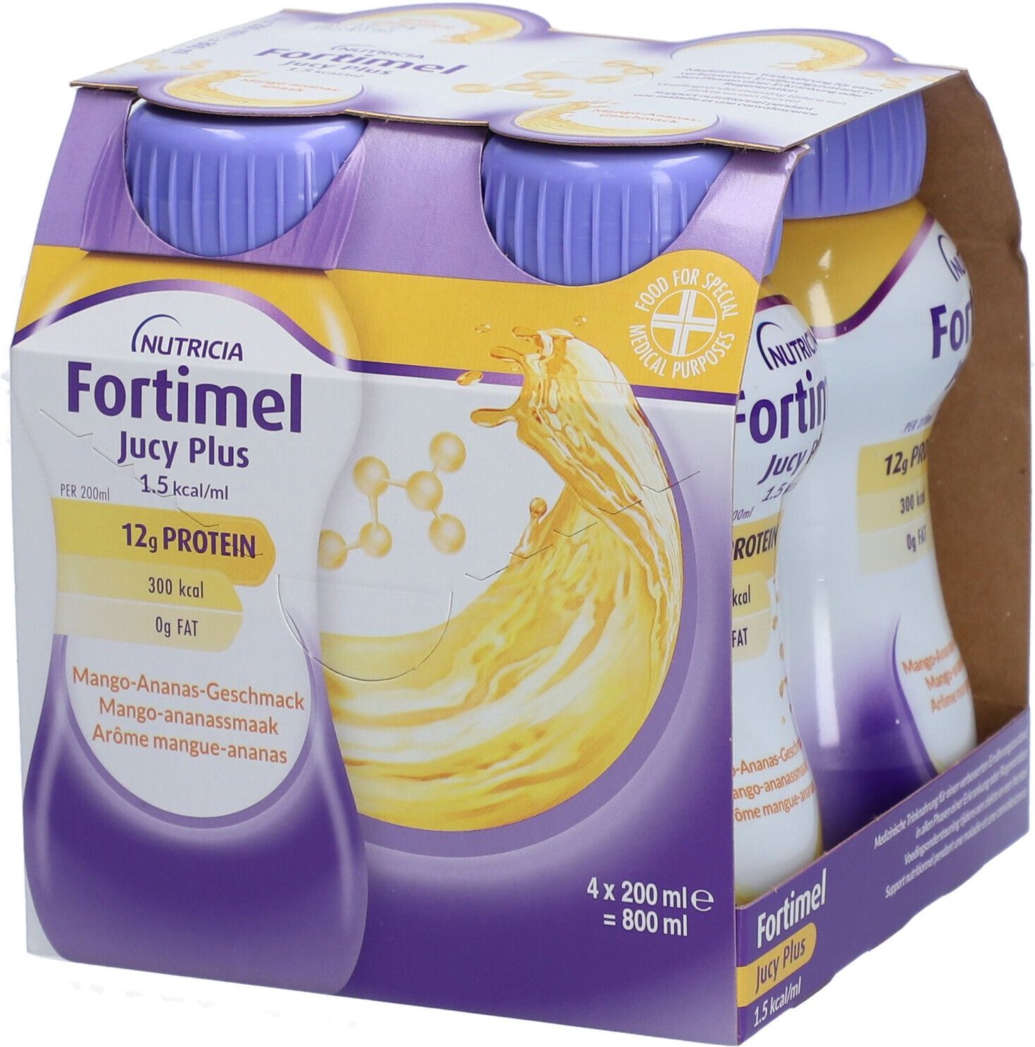 Fortimel Jucy Plus Mango Ananas 4x200 ml Flüssigkeit