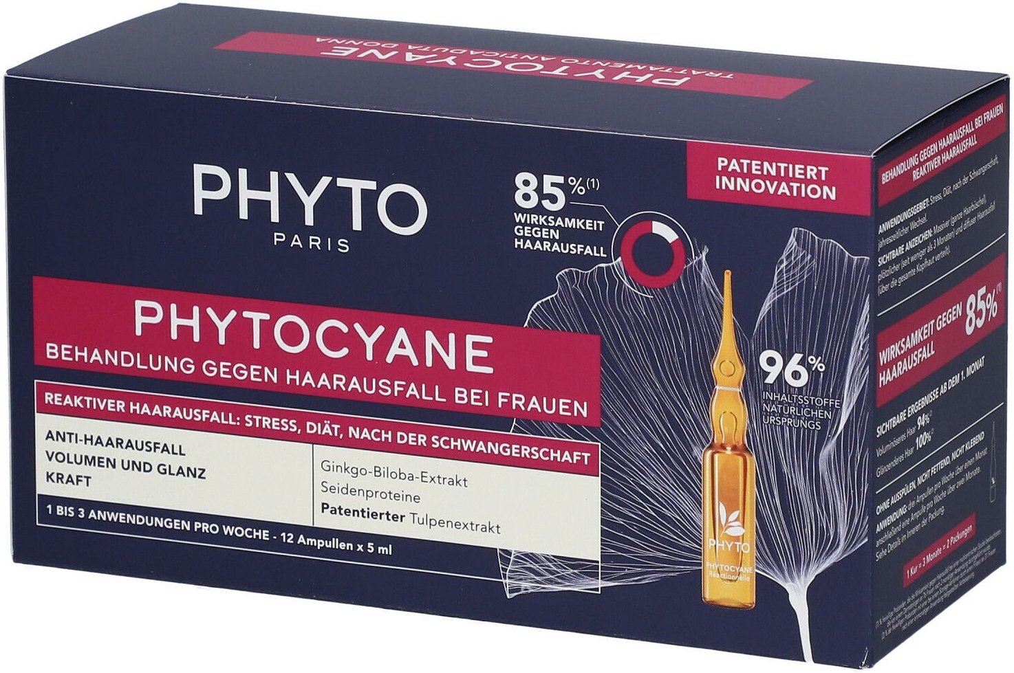 Phytocyane Kur reaktioneller Haarausfall Frauen 12x5 ml Konzentrat