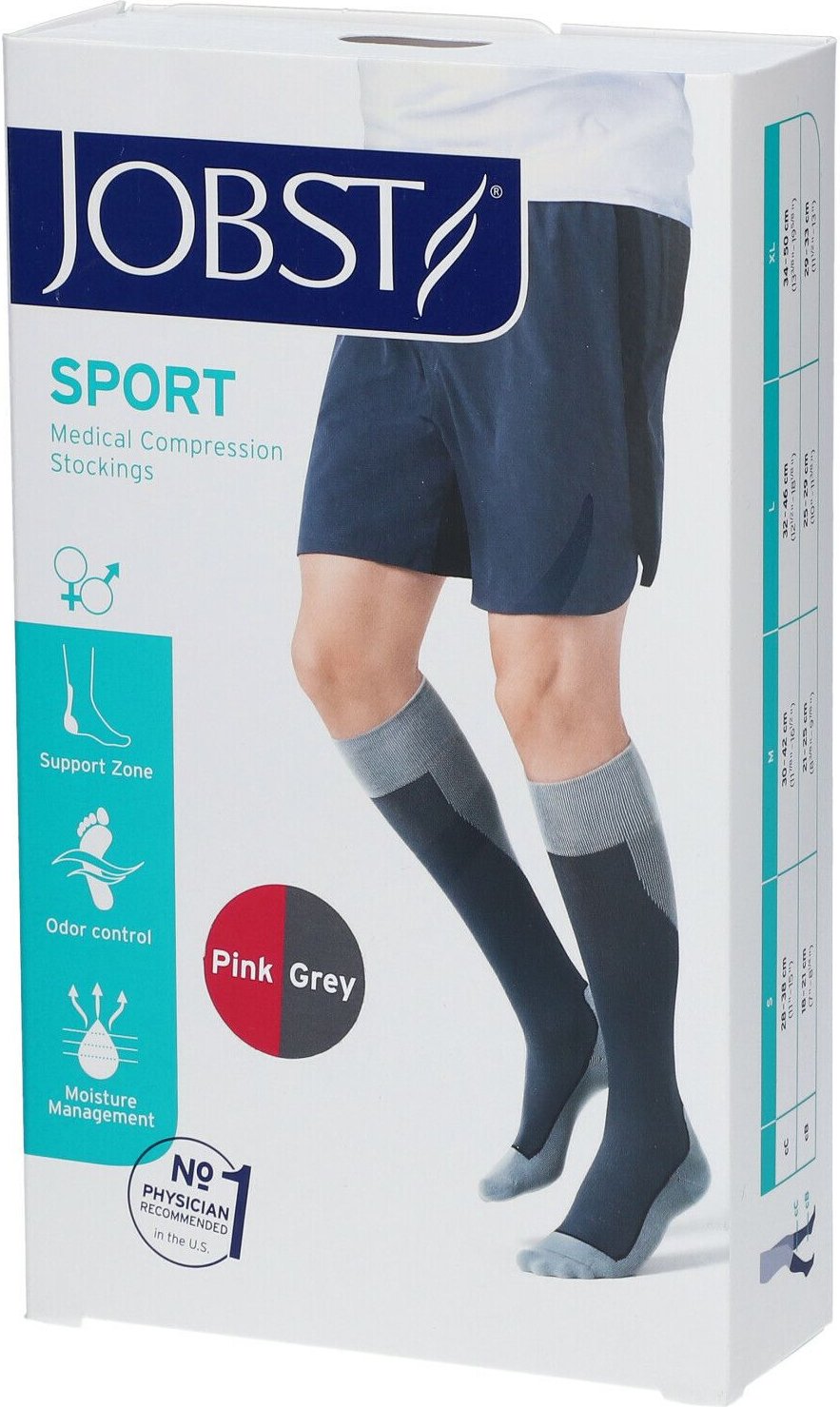 Jobst Sport Compressiesokken 15-20 AD Roze Medium 1 St