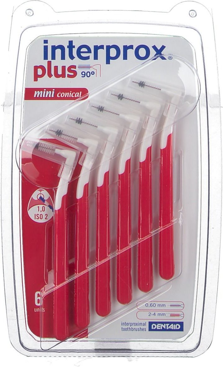 Interprox plus mini conical rot Interdentalbürste 6 St Zahnbürste