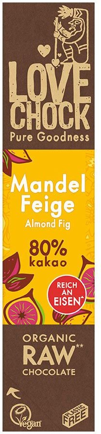 Lovechock Bio rohe Schokolade Bars, Mandel-Feige 40 g