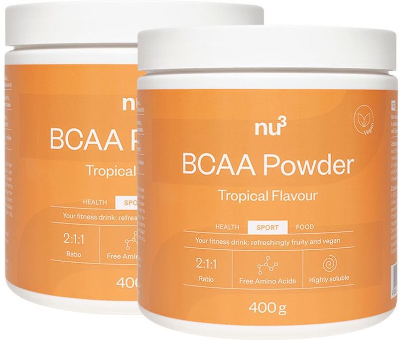nu3 Bcaa Pulver, Tropical 2x400 g Pulver