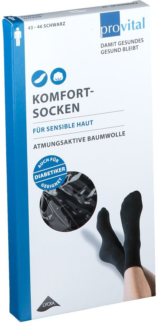 Provital Komfortsocken men Gr.43-46 schwarz 2 St Sonstige