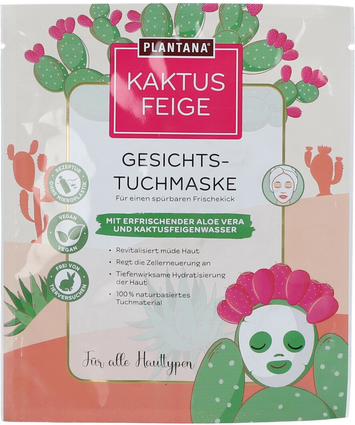 Plantana Kaktusfeige Gesichtstuchmaske m.Aloe Vera 1 St Gesichtsmaske