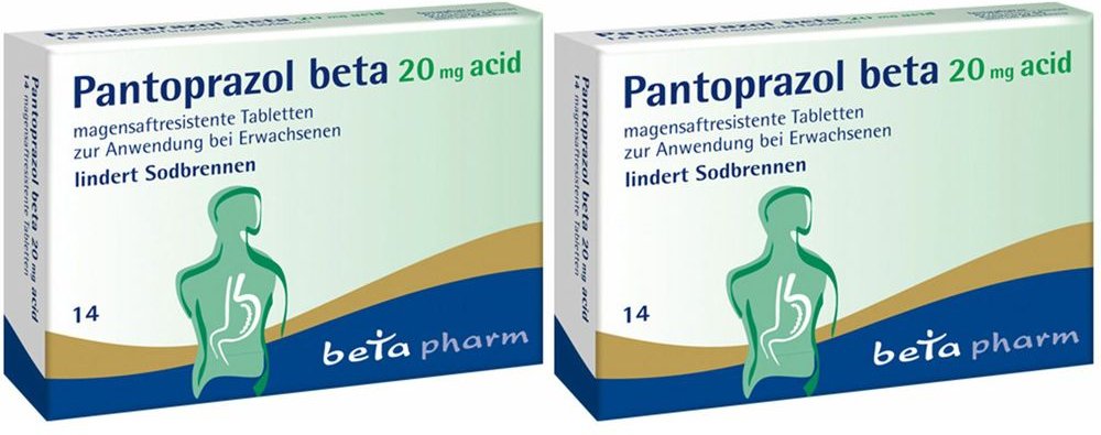 Pantoprazol beta 20 mg acid magensaftres.Tabletten Doppelpack 2x14 St Tabletten magensaftresistent