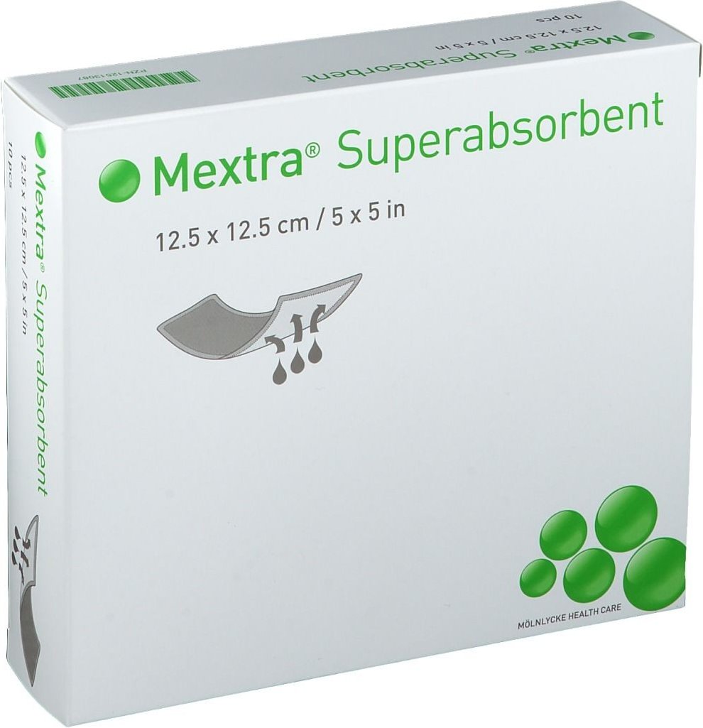 Mextra Superabsorbent Verband 12,5x12,5 cm
