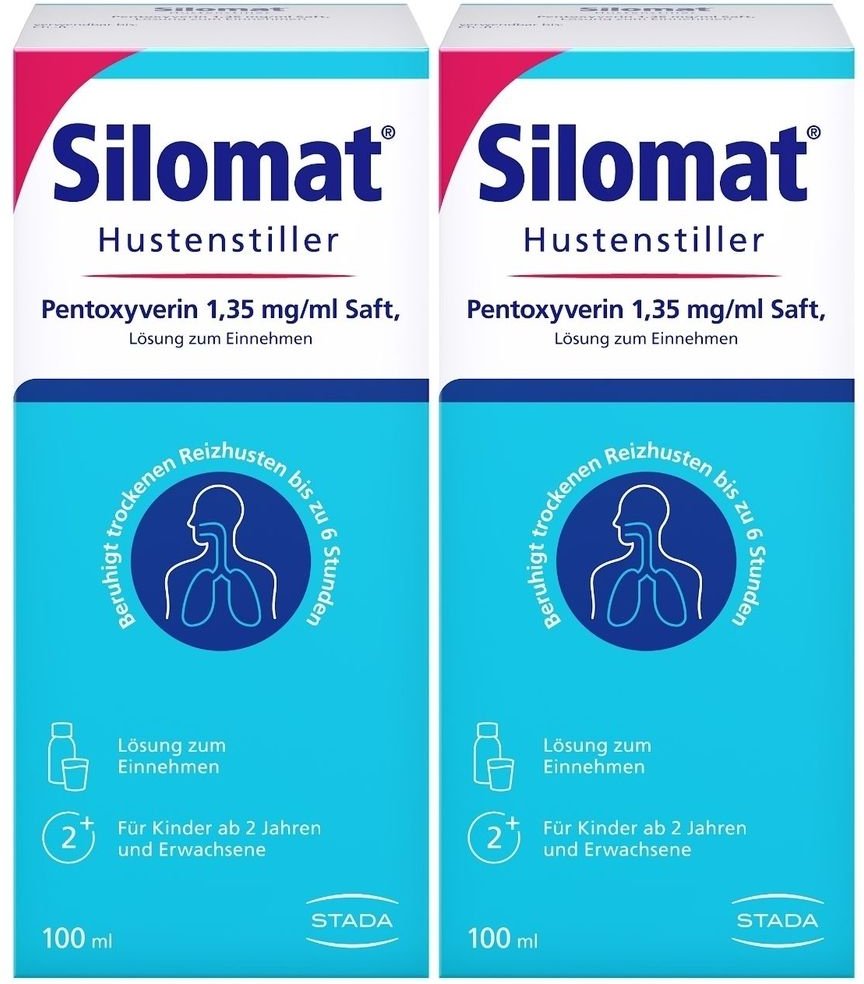 Silomat Hustenstiller Pentoxyverin 1,35 mg/ml Saft 2x 2x100 ml Lösung zum Einnehmen