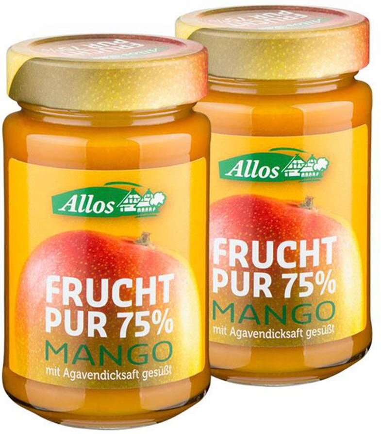Allos Bio Frucht Pur 75 %, Mango 2x250 g Creme