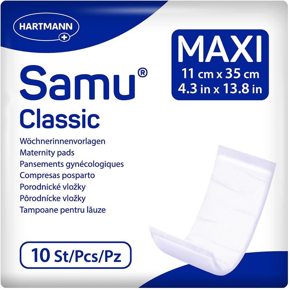 Samu Wöchnerinnen Vorlagen Classic maxi 11x35 cm 10 St Beutel