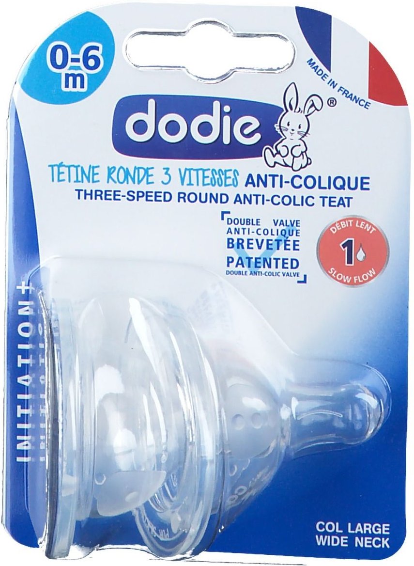 Dodie Zuigspeen Initiation+ 3 Speed 1 Flow 0-6m Nieuw Model 2 St Sauger