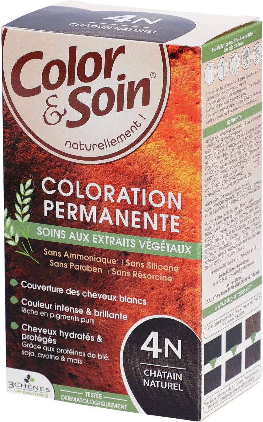 Color & Soin Coloration - permanente aux extraits végétaux. châtain naturel n° 135 ml Creme