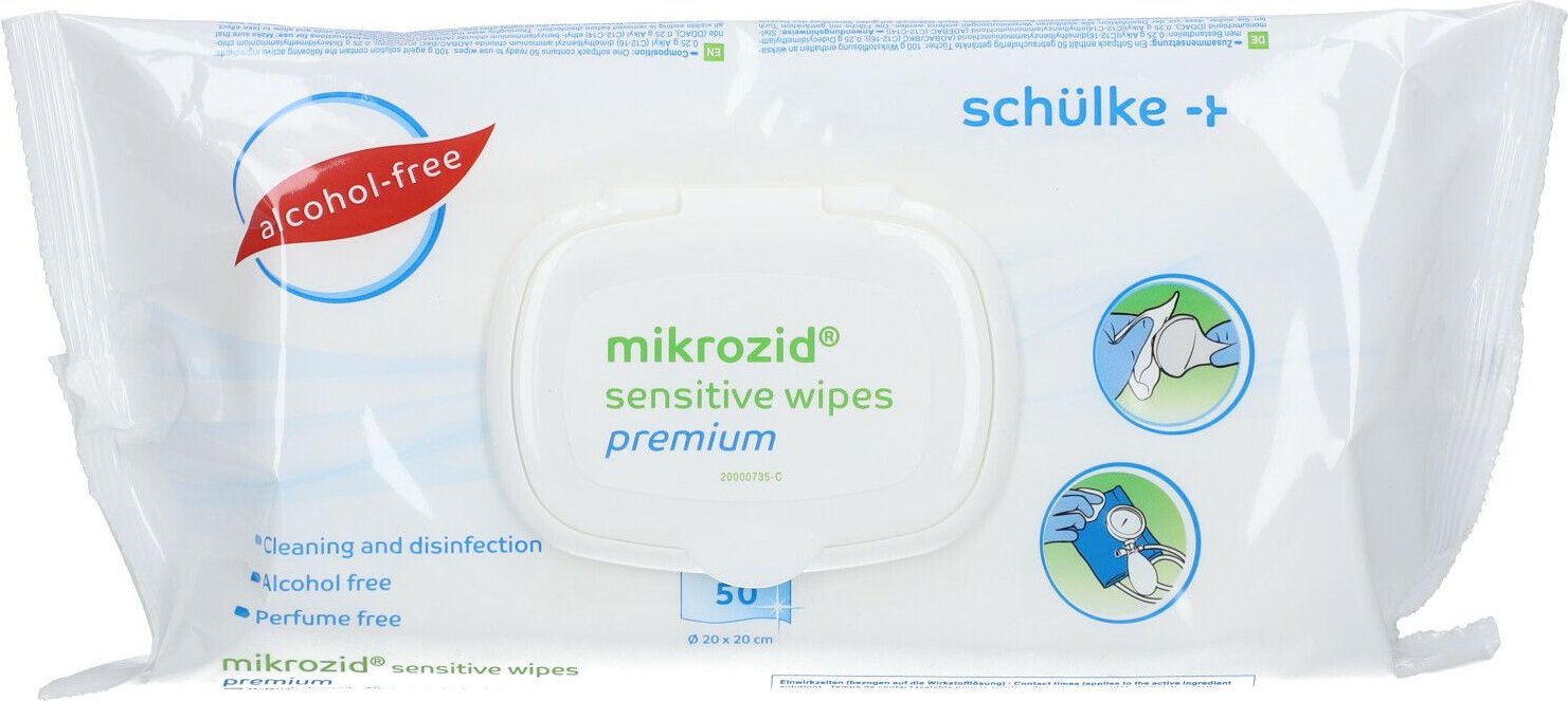 Mikrozid sensitive wipes premium Des.MP+Flä.Softp. 50 St Tücher