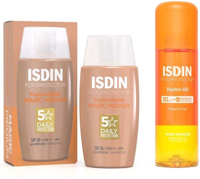 Isdin Fusion Water Magic Color Medium LSF 50 + Fotoprotector HydroOil 30 Set 50+200 ml