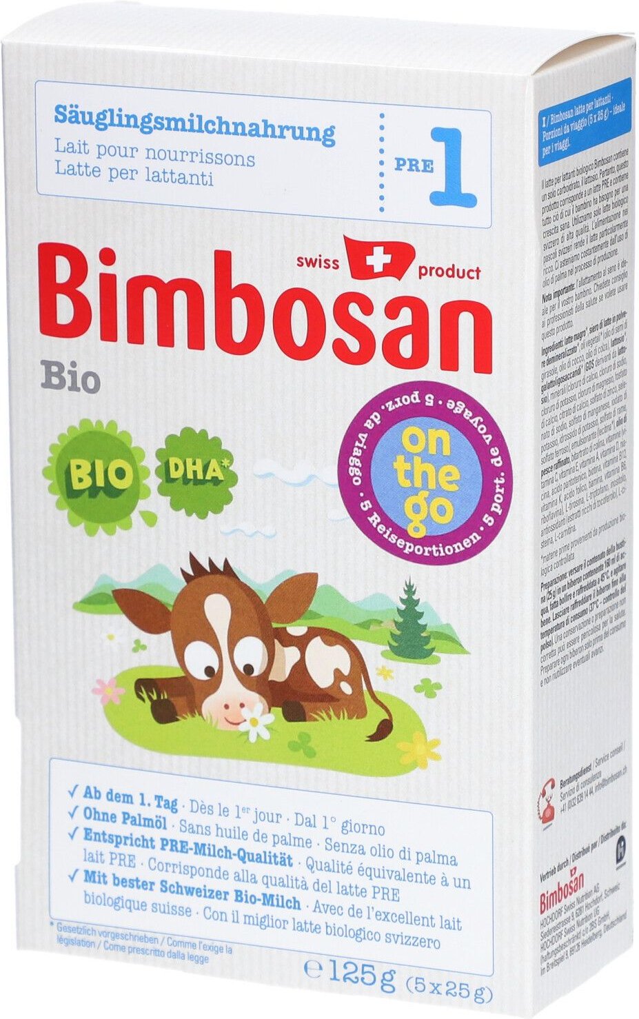 Bimbosan Bio 1 Säugling Reise 5 x 25 g 125 Puder