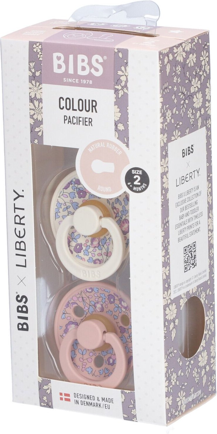 Bibs Fopspeen Liberty Eloise Blush Duo 6-18 2 St Schnuller