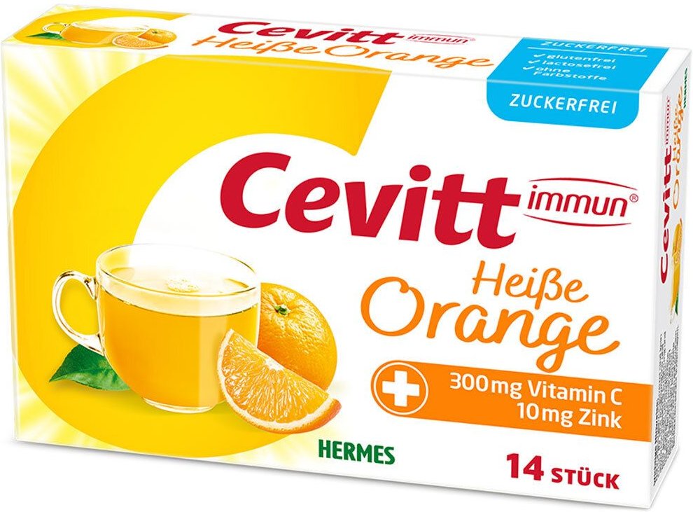 Cevitt immun heiße Orange zuckerfrei Granulat 14 St