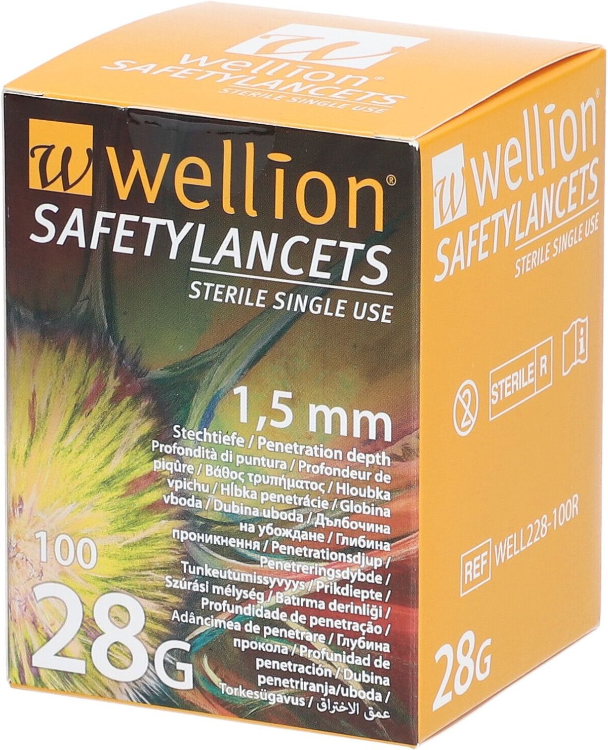 Wellion Safetylancets 28 G Sicherheitseinmallanz. 100 St Lanzetten
