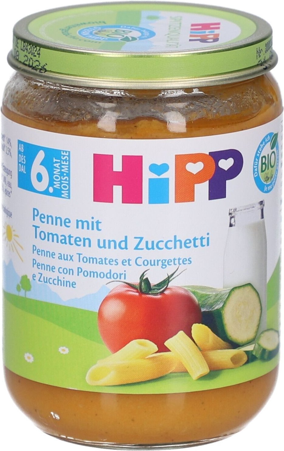 HiPP Bio-Penne mit Tomaten & Zucchini ab 6 Monaten x4 4x190 g