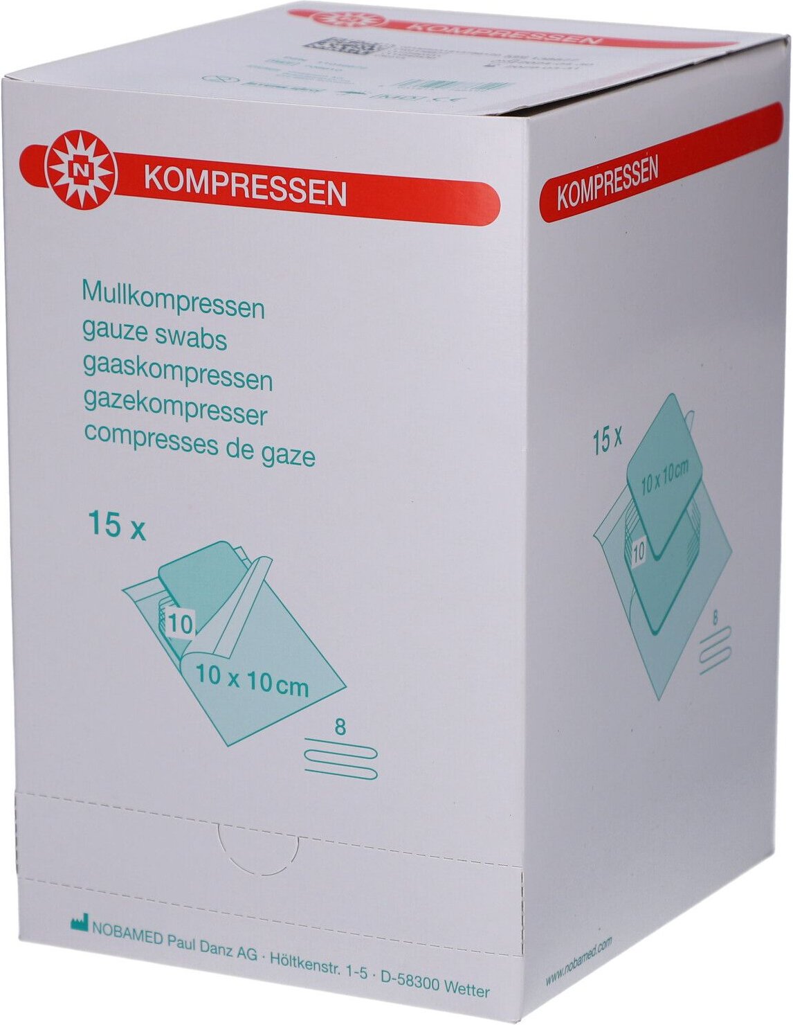 Kompressen 10x10 cm steril 8fach 15x10 St